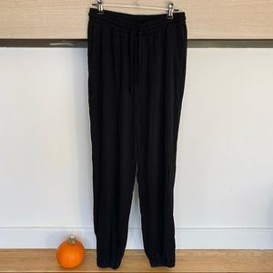 Black linen joggers